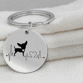 Heartbeat chihuahua bulldog tacskó bullterrier kulcstartó ékszer aranyos kiskutya kulcstartó