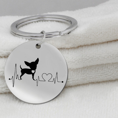 Heartbeat chihuahua bulldog tacskó bullterrier kulcstartó ékszer aranyos kiskutya kulcstartó