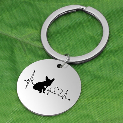 Heartbeat chihuahua bulldog tacskó bullterrier kulcstartó ékszer aranyos kiskutya kulcstartó