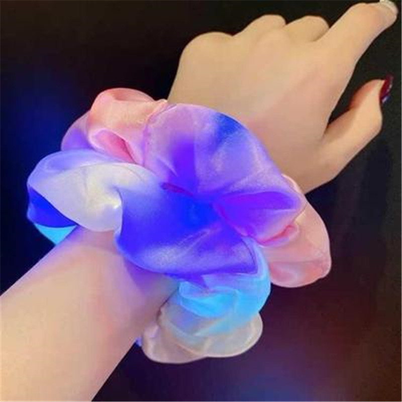 Módna dámska LED svietiaca vlasová páska Dievčenská čelenka z copu Elastická jednofarebná vlasová páska Night Party vlasové doplnky