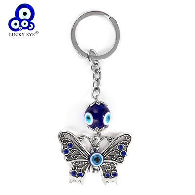 Lucky Eye Butterfly atslēgu piekariņš Evil Eye atslēgu piekariņš Dzīvnieku atslēgu piekariņš Auto kulonu rotaslietas vīriešiem sievietēm EY06