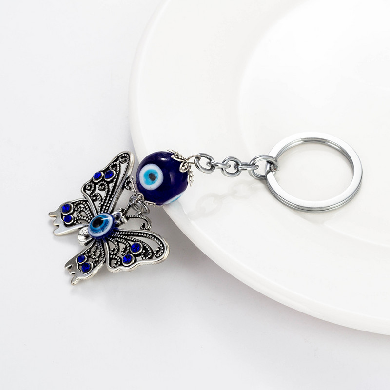 Lucky Eye Butterfly Keychain Evil Eye Keychain Životinjski Keychain Auto Privjesak Nakit Za Muškarce Žene EY06