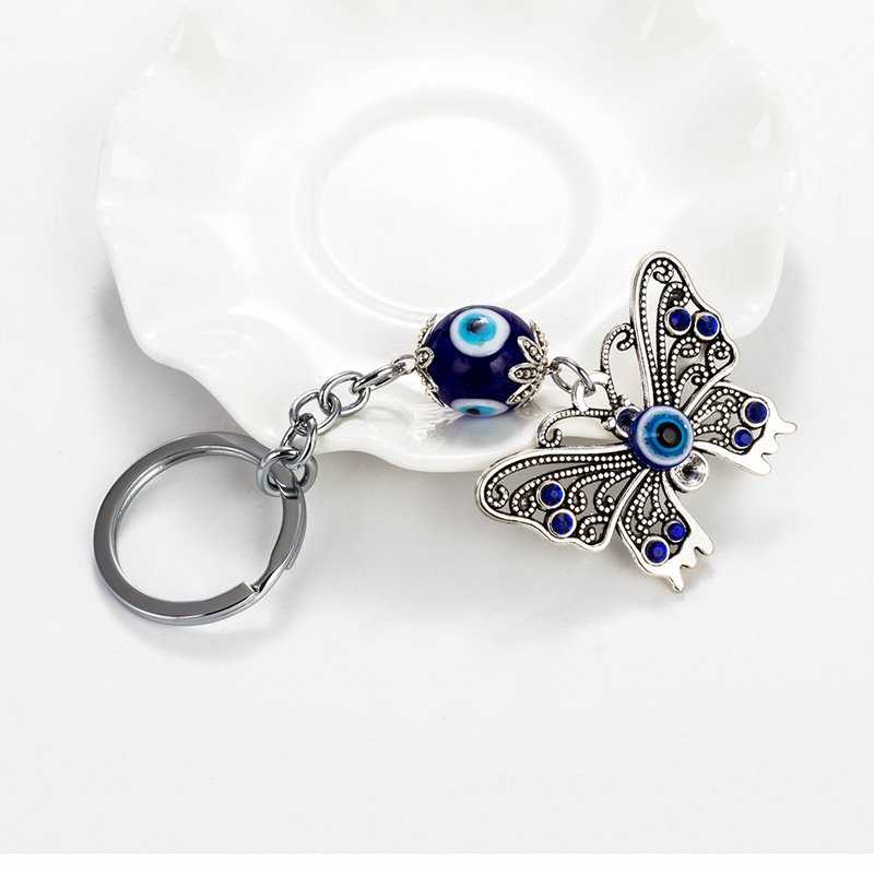 Lucky Eye Butterfly Keychain Evil Eye Keychain Životinjski Keychain Auto Privjesak Nakit Za Muškarce Žene EY06