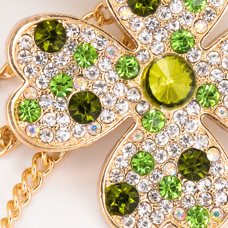 EASYA Ljubavna djetelina Kreativni poklon Privjesak za ključeve Legura Rhinestone Privjesak za ključeve Torba Privjesak Ženska torbica Šarm Dodaci za automobil Mali poklon