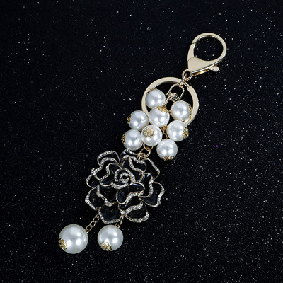 Flower Pearl Kulcstartó Bőr táska medál kulcstartó Autós medál Virág Rózsa Ajándék szuvenír kulcstartó