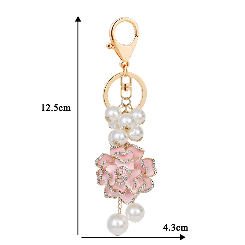 Flower Pearl Kulcstartó Bőr táska medál kulcstartó Autós medál Virág Rózsa Ajándék szuvenír kulcstartó