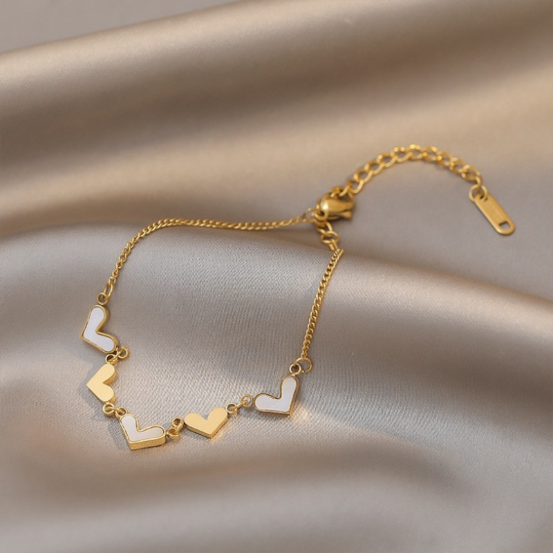 316L από ανοξείδωτο ατσάλι Νέα μόδα κοσμήματα υψηλής ποιότητας Φυσικό κοχύλι Love Heart Chain Anklet βραχιόλι για γυναίκες