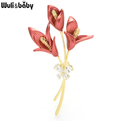 Wuli&baby Zománc Liliom Virág Bross Női Uniszex 3 színű Szépség Virág Esküvők Irodai Bross Pins Ajándékok