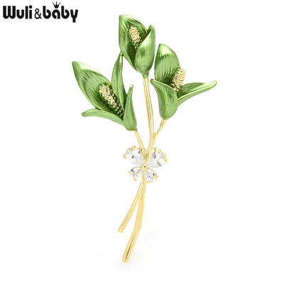 Wuli&baby Zománc Liliom Virág Bross Női Uniszex 3 színű Szépség Virág Esküvők Irodai Bross Pins Ajándékok