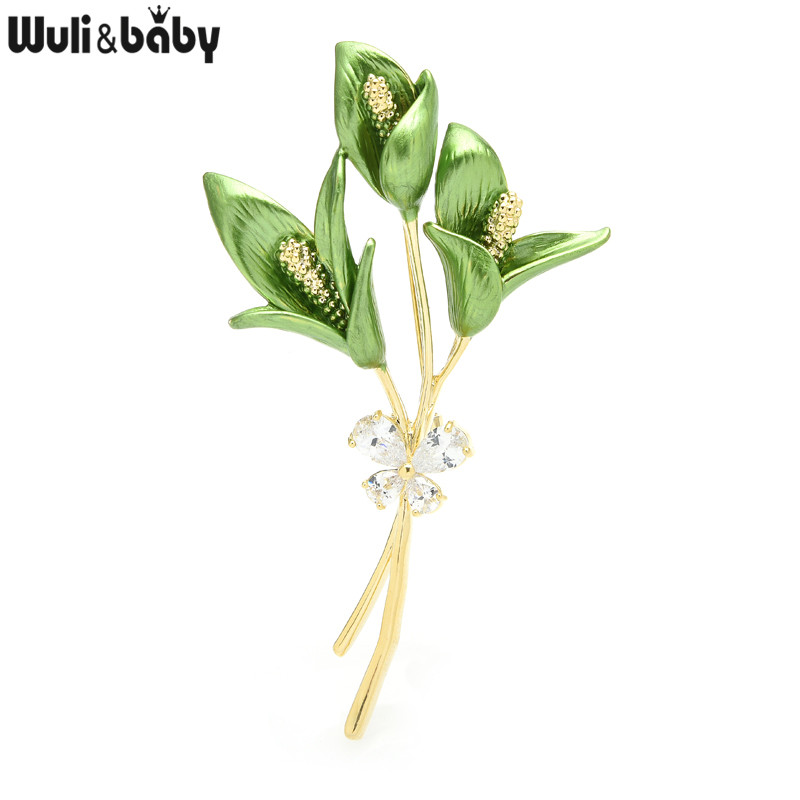 Wuli&baby Zománc Liliom Virág Bross Női Uniszex 3 színű Szépség Virág Esküvők Irodai Bross Pins Ajándékok