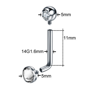 1PC G23 Titanium Crystal Christina Vertical Hood Piercings Пръстени за устни Секси вагинален пиърсинг Генитален пиърсинг VCH Бижута за тяло