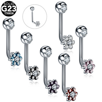 1PC G23 Titanium Crystal Christina Vertical Hood Piercings Пръстени за устни Секси вагинален пиърсинг Генитален пиърсинг VCH Бижута за тяло