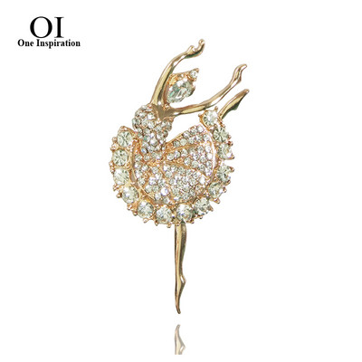 OI Ballerina Beautiful Ballet Girl Brass καρφίτσες Γυαλιστερές πλήρεις στρας Χρυσές καρφίτσες χιτζάμπ Αξεσουάρ Graceful Dancer ouija