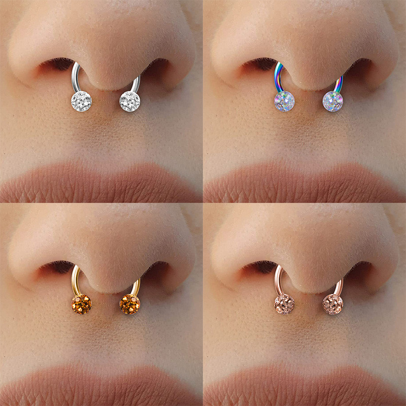 1PC Bling Ferido Nose Septum Prstenovi Potkova Piercing Nakit 16G Hrskavica Helix Tragus Naušnice Hoop Držač za piercing usne 8 mm