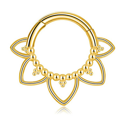 100% 316L sebészeti acél cirkon orrgyűrű Clicker Daith piercing fülporc Helix karika virágok vízcseppek