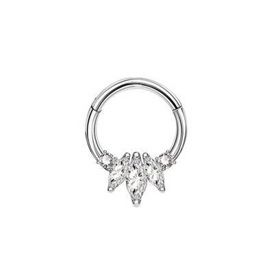 100% 316L sebészeti acél cirkon orrgyűrű Clicker Daith piercing fülporc Helix karika virágok vízcseppek
