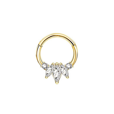 100% 316L sebészeti acél cirkon orrgyűrű Clicker Daith piercing fülporc Helix karika virágok vízcseppek