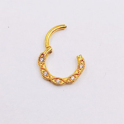 100% 316L sebészeti acél cirkon orrgyűrű Clicker Daith piercing fülporc Helix karika virágok vízcseppek