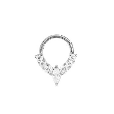 100% 316L sebészeti acél cirkon orrgyűrű Clicker Daith piercing fülporc Helix karika virágok vízcseppek