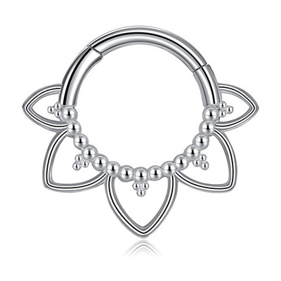 100% 316L sebészeti acél cirkon orrgyűrű Clicker Daith piercing fülporc Helix karika virágok vízcseppek