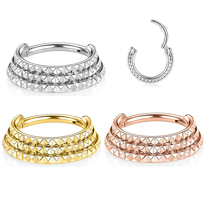 100% 316L sebészeti acél cirkon orrgyűrű Clicker Daith piercing fülporc Helix karika virágok vízcseppek