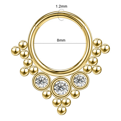 ZS 16G Szív Virág Septum Piercng Ring Női Arany Szín Orr Gyűrű Ékszerek Rozsdamentes acél méhecske Helix kagyló cirkon fülbevaló méhecske