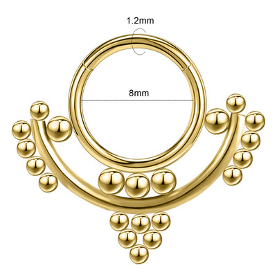 ZS 16G Szív Virág Septum Piercng Ring Női Arany Szín Orr Gyűrű Ékszerek Rozsdamentes acél méhecske Helix kagyló cirkon fülbevaló méhecske