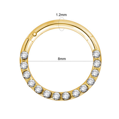 ZS 16G Szív Virág Septum Piercng Ring Női Arany Szín Orr Gyűrű Ékszerek Rozsdamentes acél méhecske Helix kagyló cirkon fülbevaló méhecske