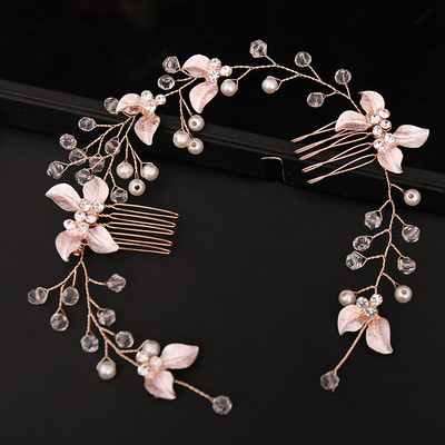 Pearl Leaf Comb Fejpánt Hajtartozékok Női Tiara Fejpánt Esküvői Kiegészítők Fejpánt a fejen