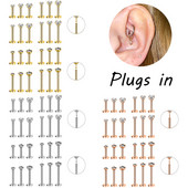 ZS 3 bucăți/lot cercel tragus din oțel inoxidabil inel pentru buze placat cu aur pentru cartilaj inel cu piercing labret de cristal 16G Helix cercel pentru femei