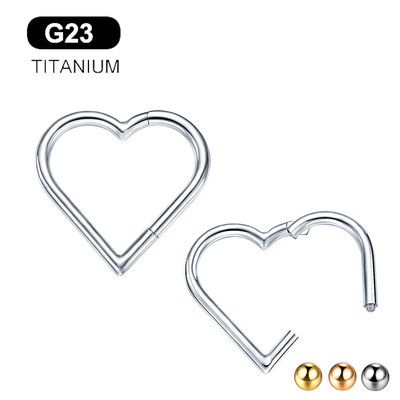 16G G23 Titan Inel pentru nas Daith Piercing Cercei Hoop Heart Clicker Helix Cartilage Tragus Bijuterii pentru corp pentru femei fete