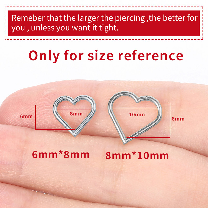 16G G23 Titan Inel pentru nas Daith Piercing Cercei Hoop Heart Clicker Helix Cartilage Tragus Bijuterii pentru corp pentru femei fete