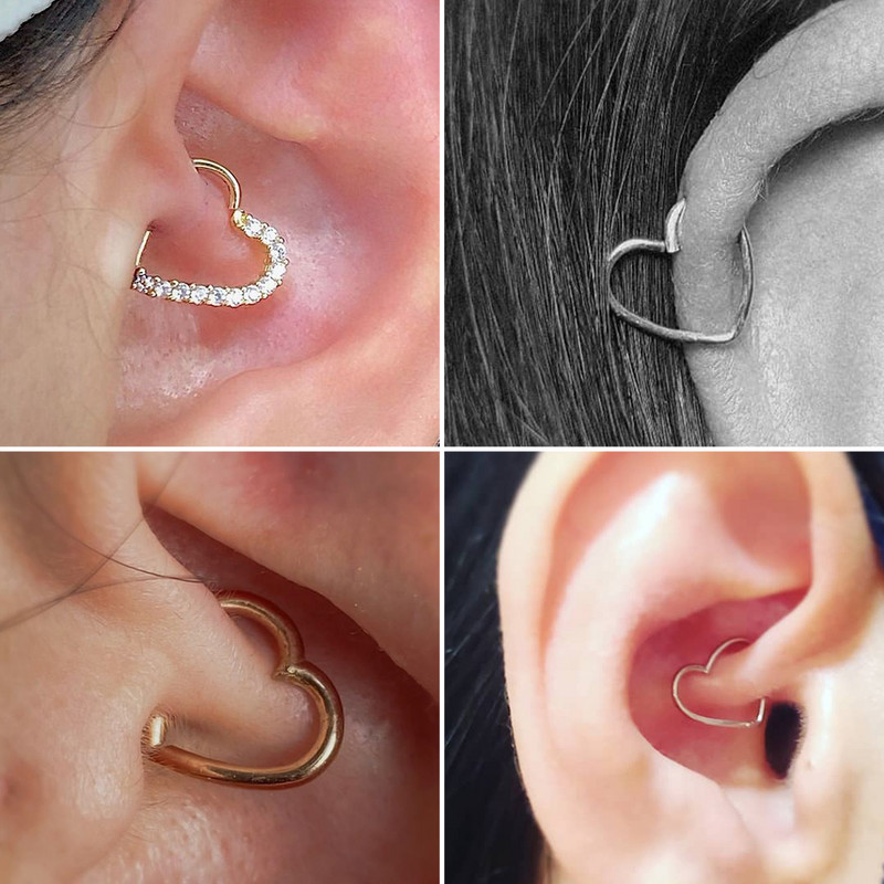 16G G23 Titan Inel pentru nas Daith Piercing Cercei Hoop Heart Clicker Helix Cartilage Tragus Bijuterii pentru corp pentru femei fete