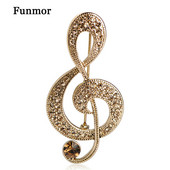 Bájos nagy retro zenei hangjegy Vintage ékszerek ezüstös kristály bross antik Fleur De Lis broche Coroa női tűs blúz CC