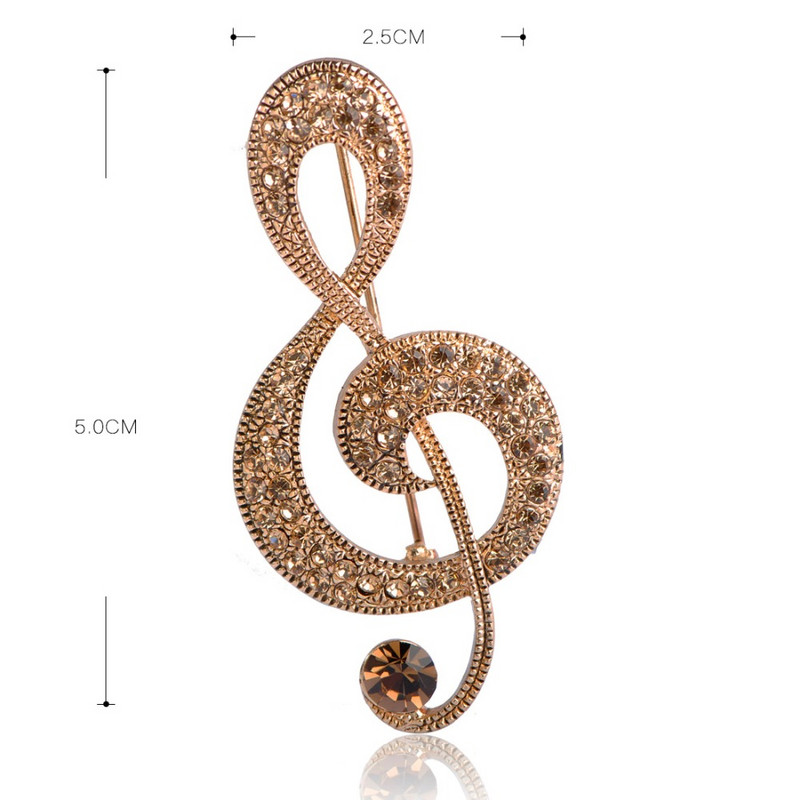 Bájos nagy retro zenei hangjegy Vintage ékszerek ezüstös kristály bross antik Fleur De Lis broche Coroa női tűs blúz CC