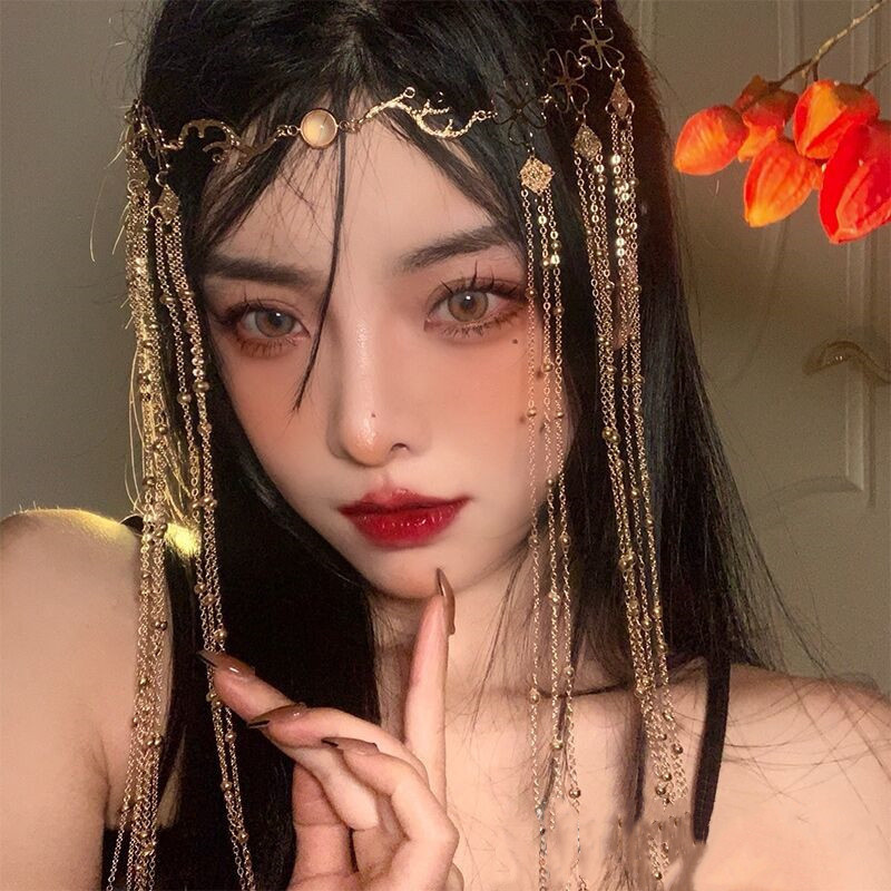 1PC Bijuterii de păr de epocă Bentita de păr în stil chinezesc ciucuri decor pentru frunte Piesă pentru cap Accesorii de păr chinezești pentru femei