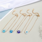 1 db Evil Eye gyöngyös boka karkötő női ajándék divatos minimalista kerek török Lucky Blue Eye lábláncok ékszerek FB47