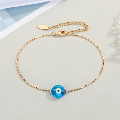 1 db Evil Eye gyöngyös boka karkötő női ajándék divatos minimalista kerek török Lucky Blue Eye lábláncok ékszerek FB47