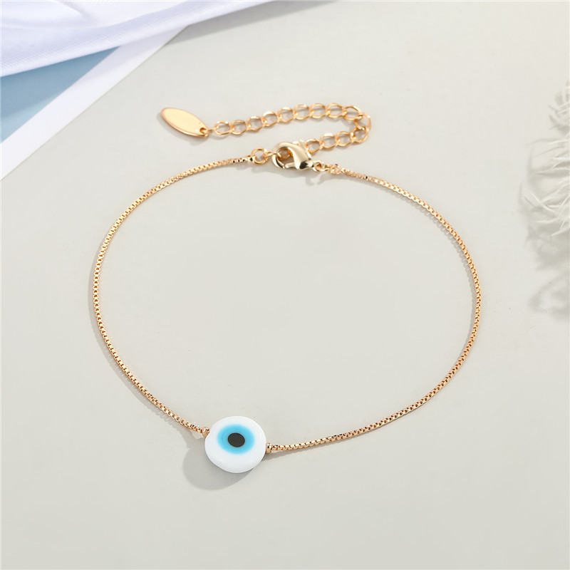 1 db Evil Eye gyöngyös boka karkötő női ajándék divatos minimalista kerek török Lucky Blue Eye lábláncok ékszerek FB47
