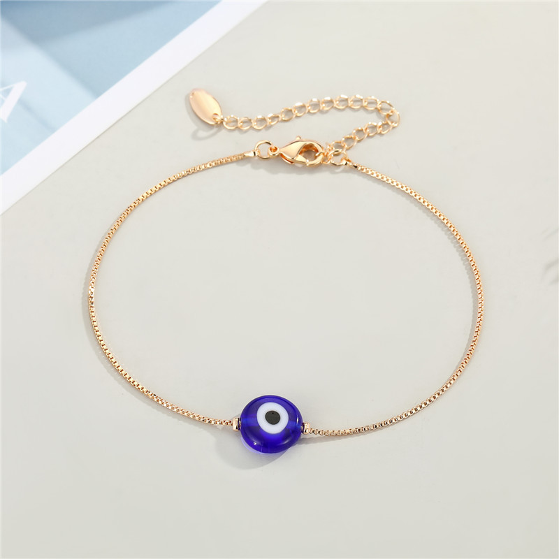 1 db Evil Eye gyöngyös boka karkötő női ajándék divatos minimalista kerek török Lucky Blue Eye lábláncok ékszerek FB47