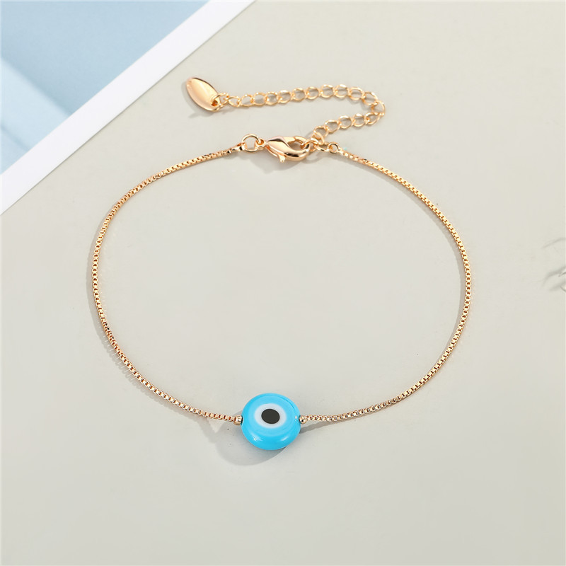 1 db Evil Eye gyöngyös boka karkötő női ajándék divatos minimalista kerek török Lucky Blue Eye lábláncok ékszerek FB47