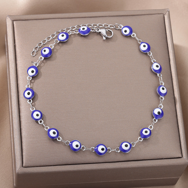 Turkish Evil Eye bokalánc karkötők női férfiaknak rozsdamentes acél Hamsa kézi bokalánc karkötő lábon Boho ékszer kiegészítők