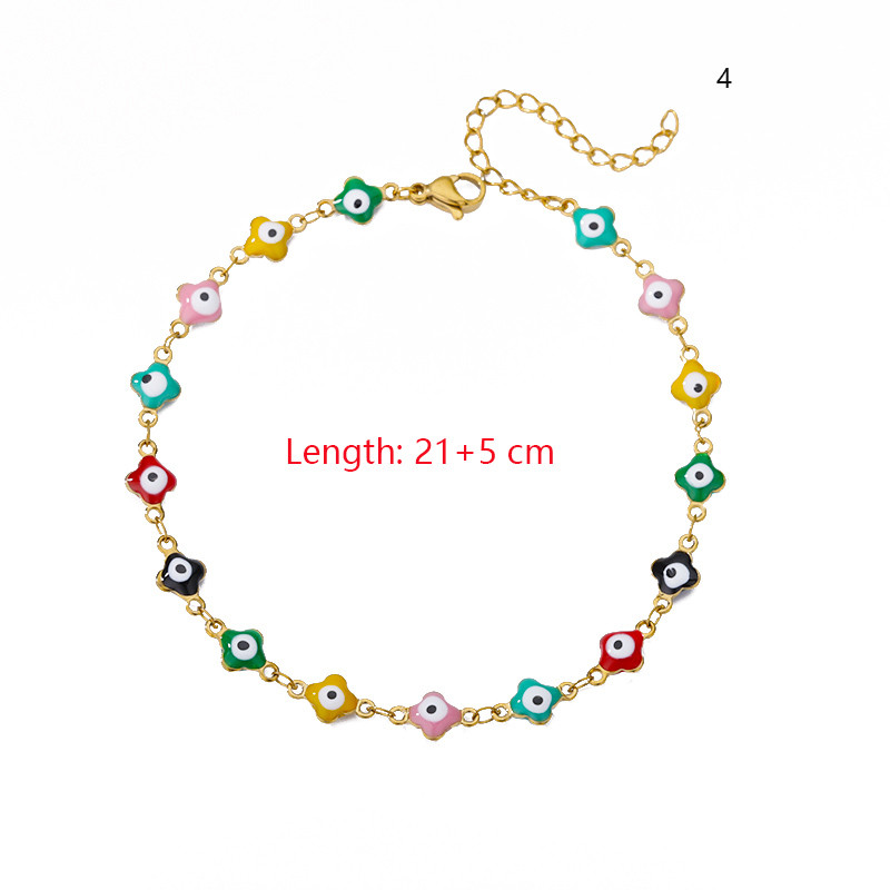 Turkish Evil Eye bokalánc karkötők női férfiaknak rozsdamentes acél Hamsa kézi bokalánc karkötő lábon Boho ékszer kiegészítők