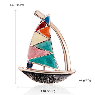 Broșe vintage cu barca cu pânze pentru femei, la modă cool, email cu stras, broșă antică pentru bărci, ace, insignă pentru blugi, bijuterii, cadouri pentru prieteni