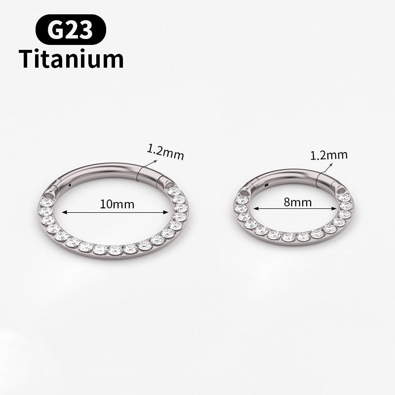 G23 Titanium Daith Naušnice Obruč CZ Zglobni segment Kliker Prsten za nos Bradavica Ušna hrskavica Tragus usne Nit Piercing Nakit za tijelo