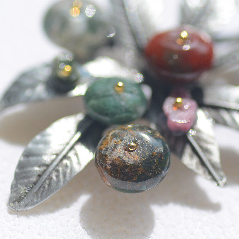 Broșe Morkopela Vintage din piatră naturală pentru femei Broșă cu flori mari pentru costum, ace rochie, bijuterii de modă, ace de petrecere, accesorii