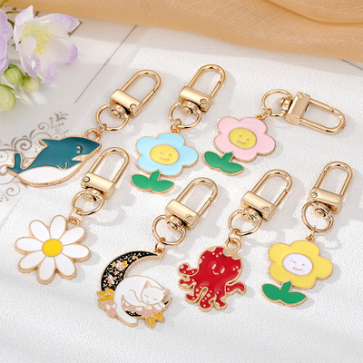 Daisy Flower Moon Cat Ζώο μπρελόκ μπρελόκ για γυναίκες Δώρο Μόδα κινουμένων σχεδίων Φάλαινα Τσάντα χταπόδι Airpods Κουτί αυτοκινήτου Τηλέφωνο Κοσμήματα