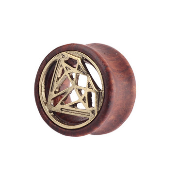 1 pereche de dopuri pentru urechi din lemn de flori și carne de tunel, 6-20 mm, dop de tunel de urechi din lemn de arbore de viață, dopuri pentru targă pentru urechi