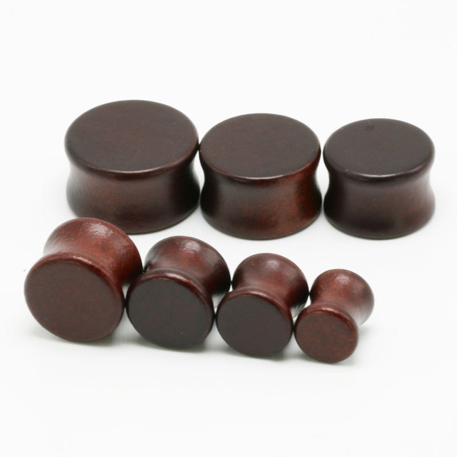 1 pereche de dopuri pentru urechi din lemn de flori și carne de tunel, 6-20 mm, dop de tunel de urechi din lemn de arbore de viață, dopuri pentru targă pentru urechi