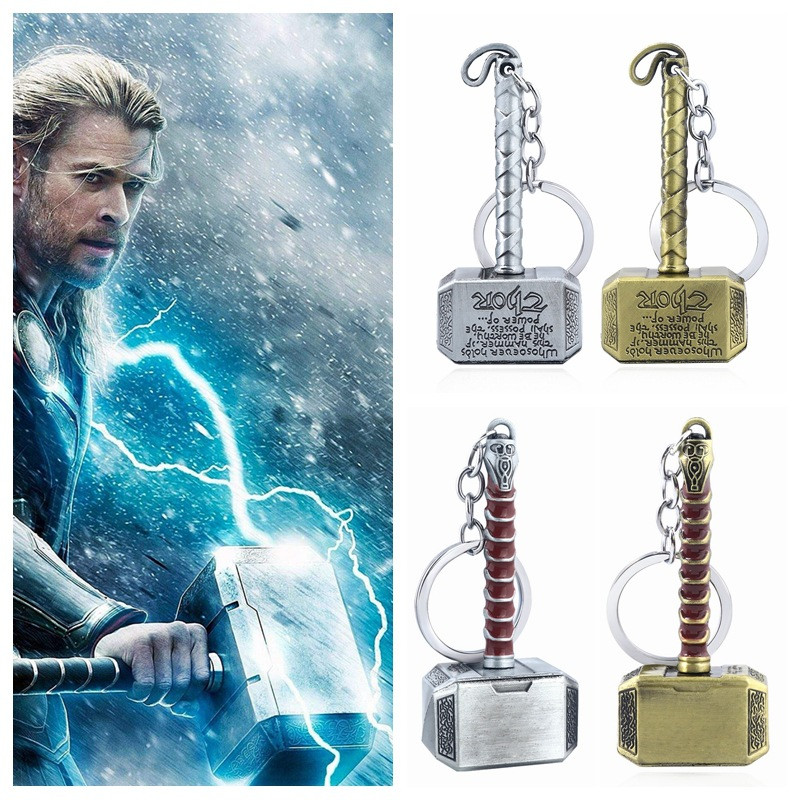 Bijuterii Thor Hammer Metal Breloc Genți Breloc pentru mașină Accesorii pentru fani de film Accesorii Cosplay Suport chei pentru bărbați Femei Cadouri cu ridicata